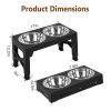 Dog Raised Bowls with 6 Adjustable Heights Stainless Steel Elevated Dog Bowls Foldable Double Bowl Dog Feeder for Small Medium Large Size Dog